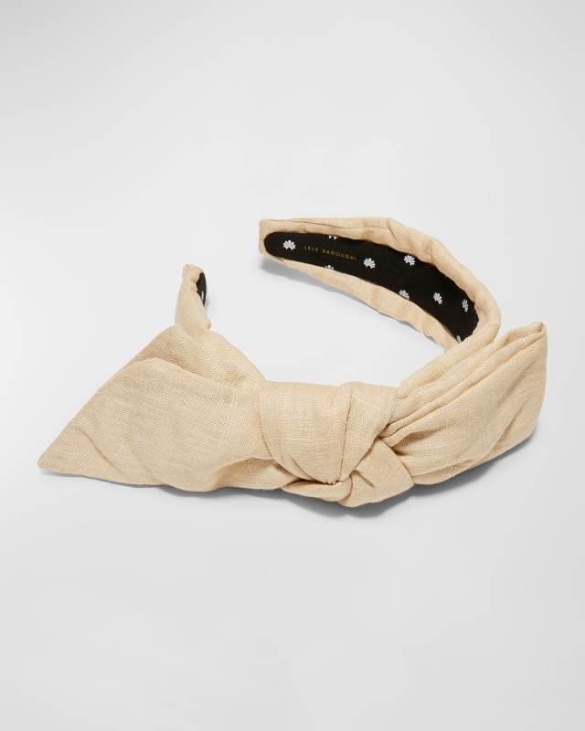 Holly Linen Bow Headband