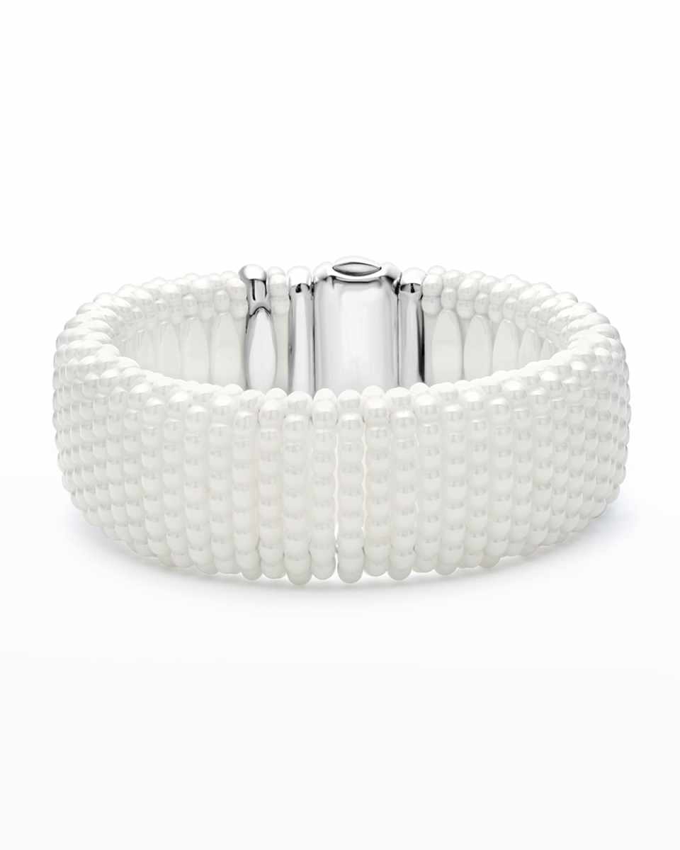 White Caviar White Ceramic Wide 23mm Rope Bracelet