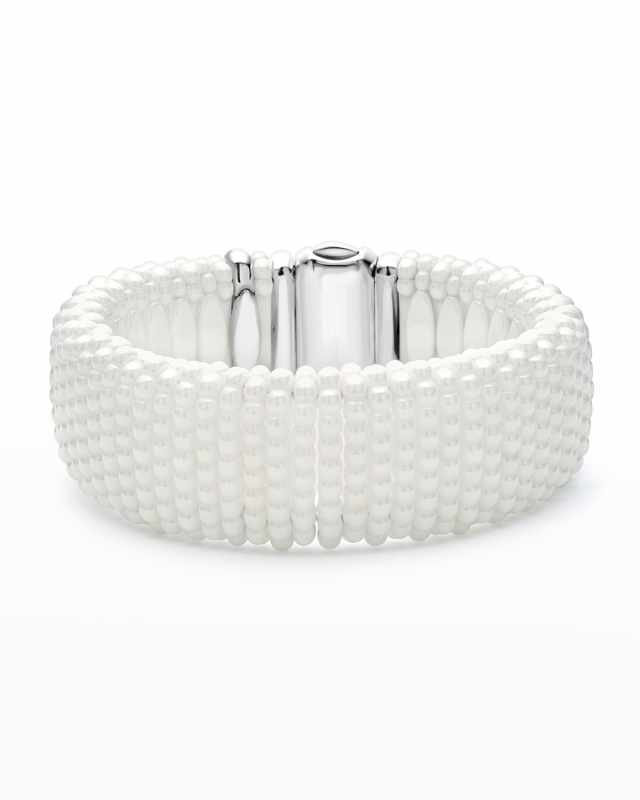 White Caviar White Ceramic Wide 23mm Rope Bracelet