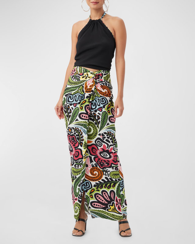 Alodia Printed Wrap Skirt