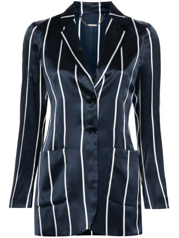 striped silk blazer