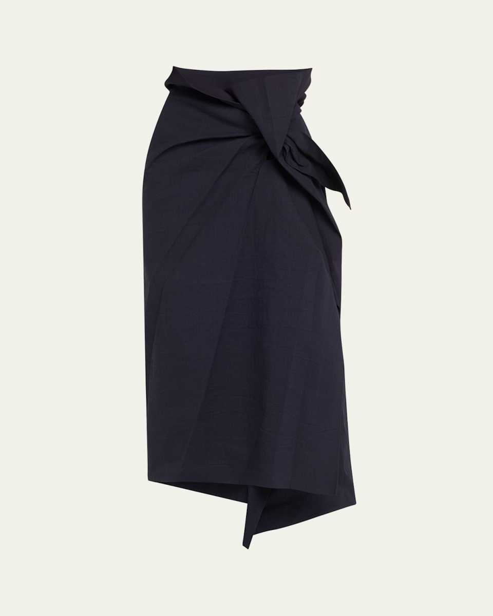 Enclothe Draped Asymmetric Woven Skirt