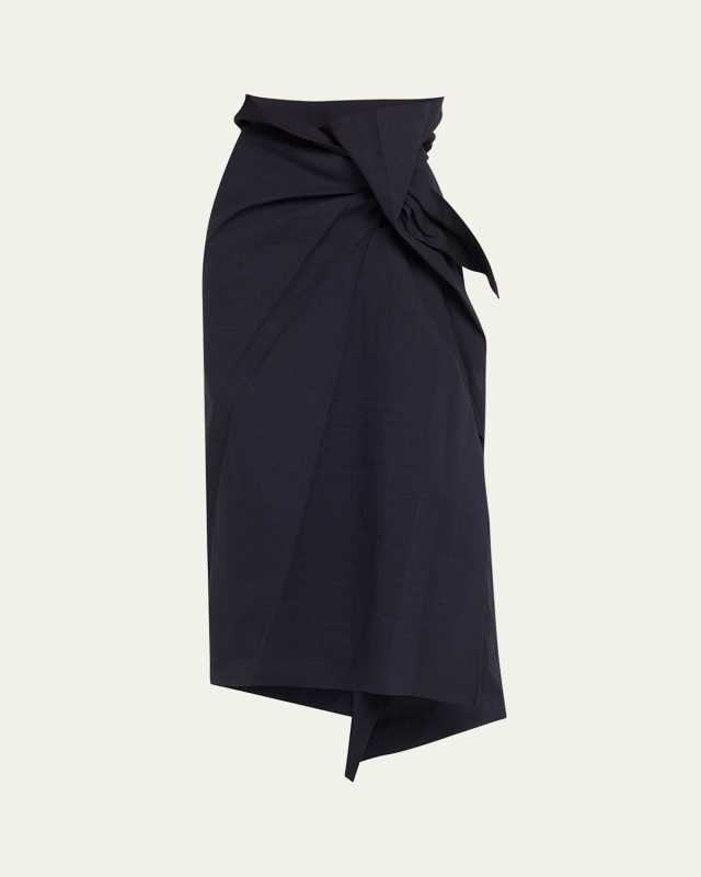 Enclothe Draped Asymmetric Woven Skirt