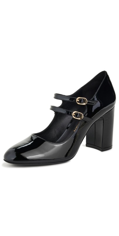 Stuart Weitzman Posh Block Mary Jane Pumps 85mm Black