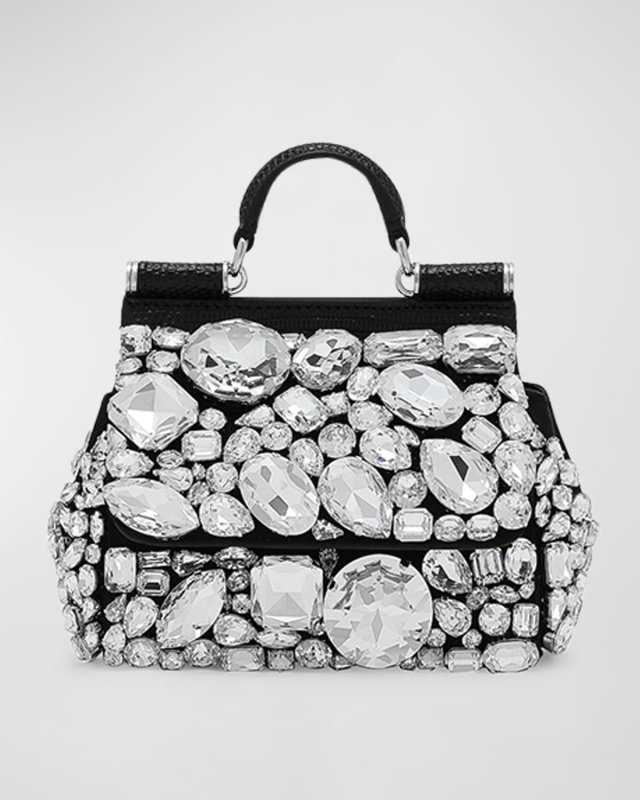 Sicily Mini Crystal Top-Handle Bag