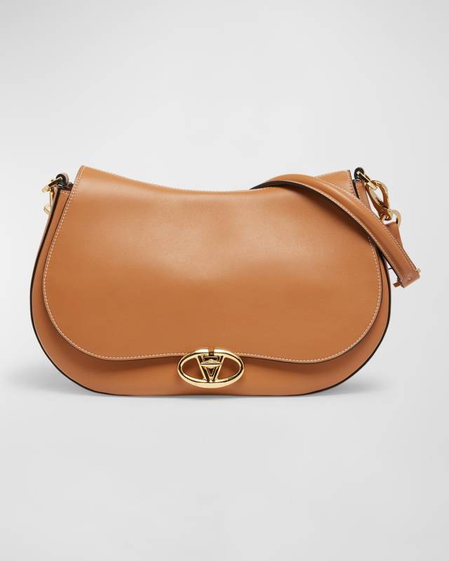 VLOGO Flap Leather Shoulder Bag