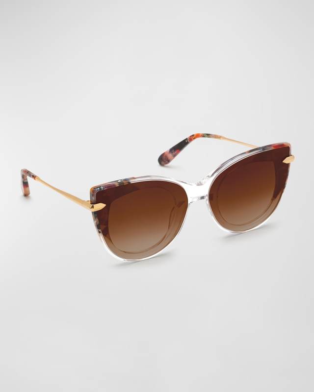 Laveau Mixed-Media Cat-Eye Sunglasses