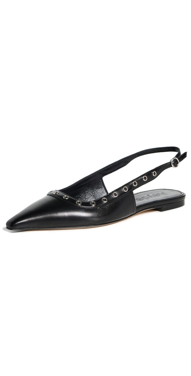 AEYDE Tizia Slingback Flats Black
