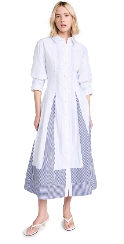 SIMKHAI Jazz Patchwork Dress Stripe Multi