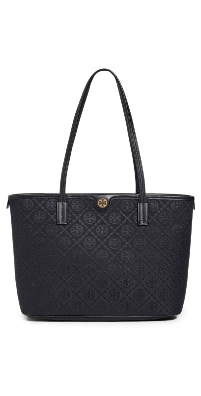 Tory Burch T Monogram Small Zip Tote Black