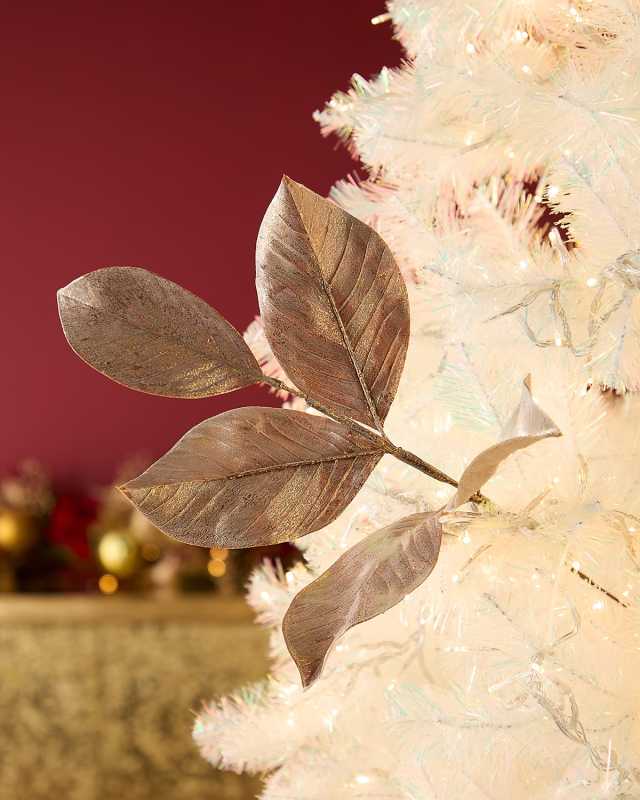 19.5" Bronze Gold Magnolia Leaf Spray
