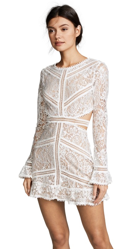 For Love & Lemons Emerie Cutout Dress White