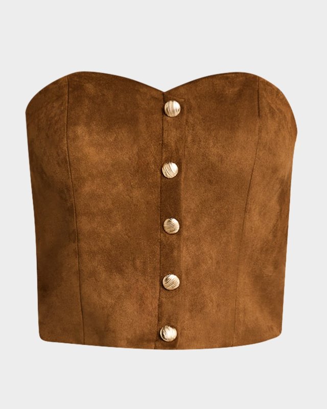 Brea Vegan Suede Bustier Top