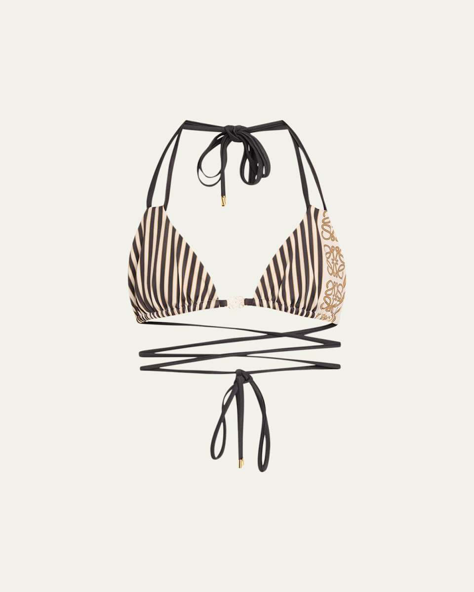 Stripe Wrap Bikini Top