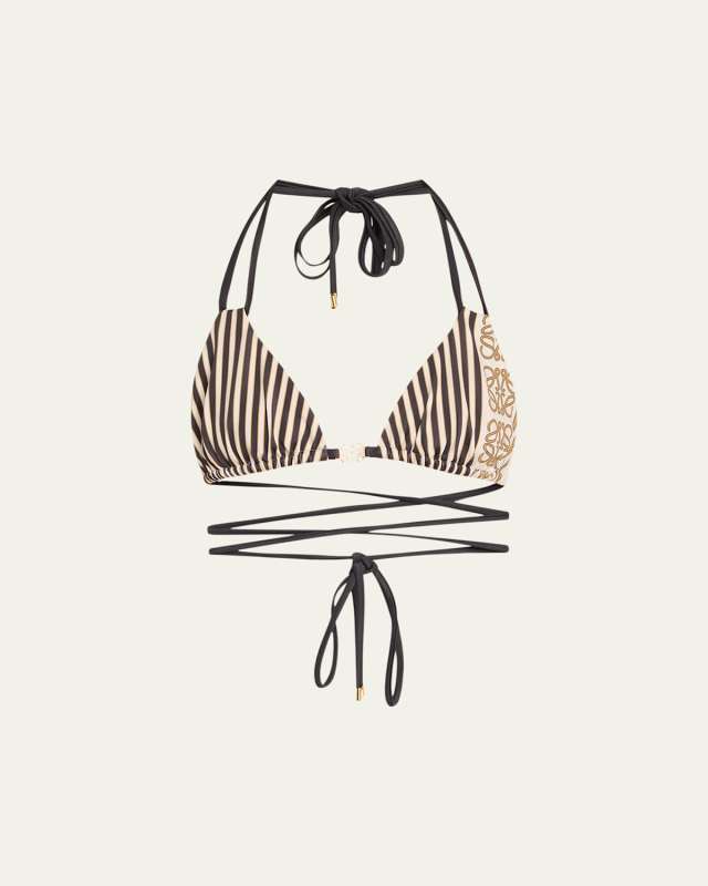 Stripe Wrap Bikini Top