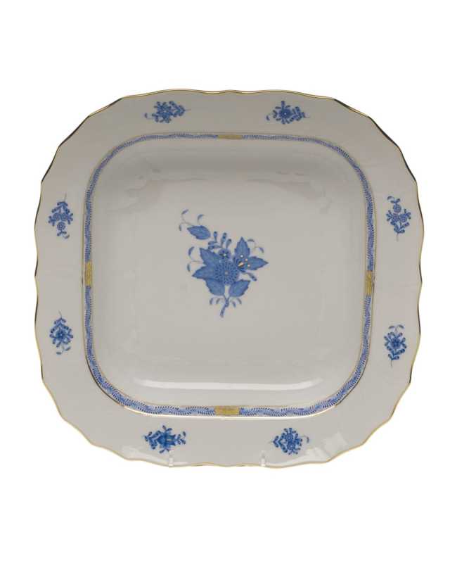 Chinese Bouquet Blue Square Fruit Dish