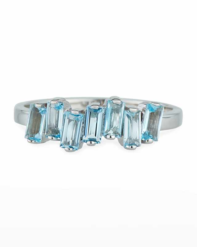 14K White Gold Amalfi Wave Ring, Size 4-8.5