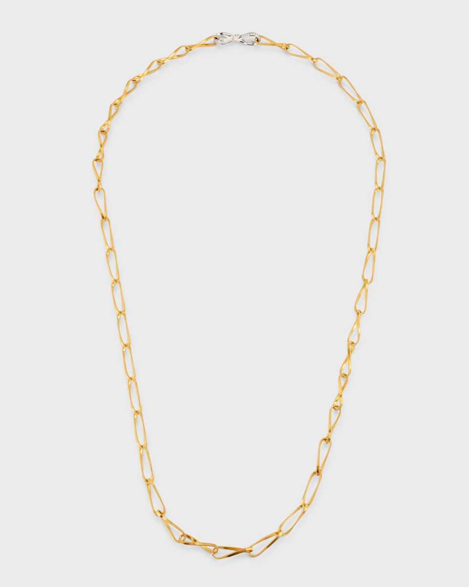 18K Yellow Gold Marrakech Onde Single Link Adjustable Necklace
