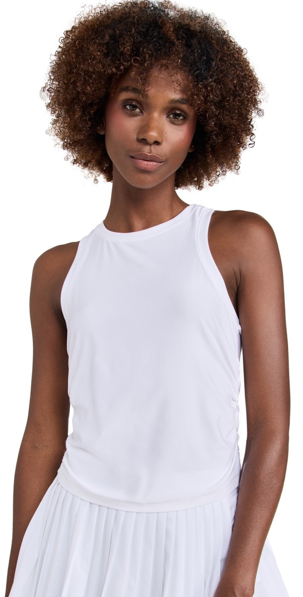 Beyond Yoga Featherweight Your Fit Shirred Tank Cloud White