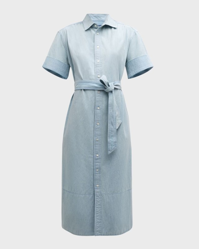 Cotton Chambray Shirtdress