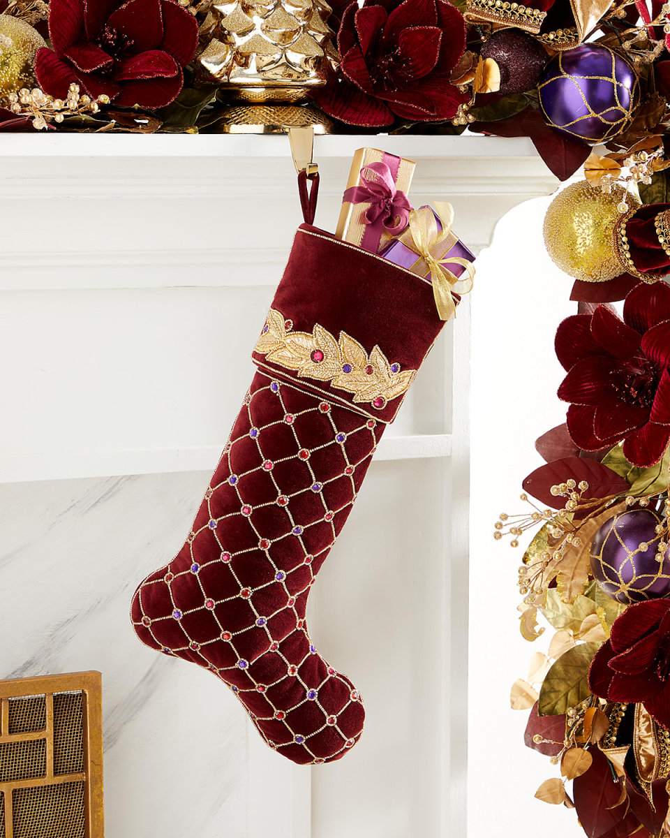 Christmas Celestial Grid Stocking