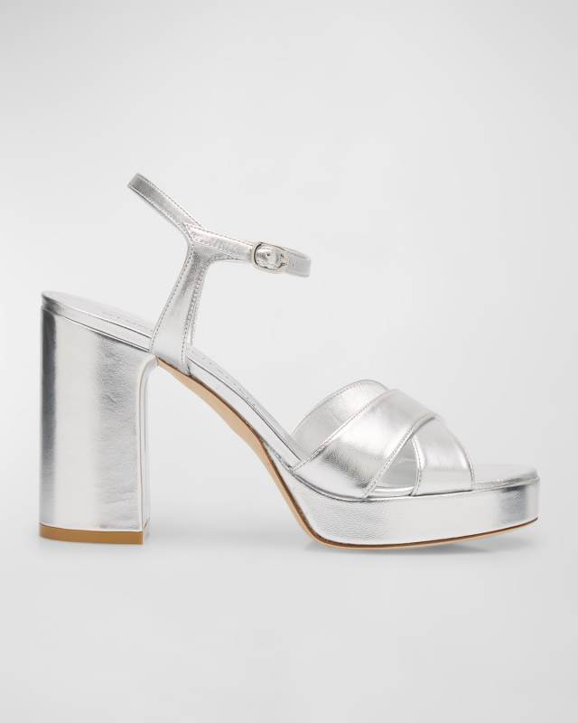 Dayna Metallic Crisscross Platform Sandals