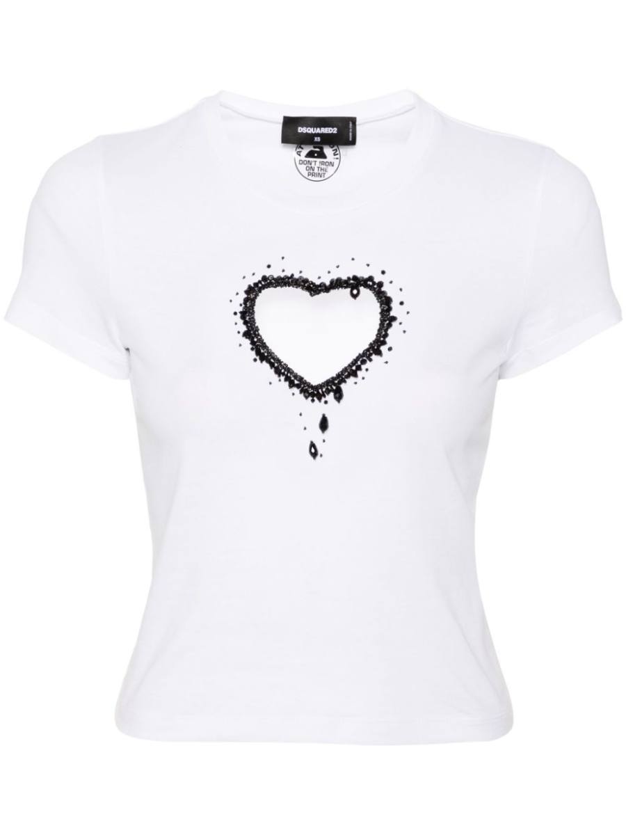 beaded-heart T-shirt