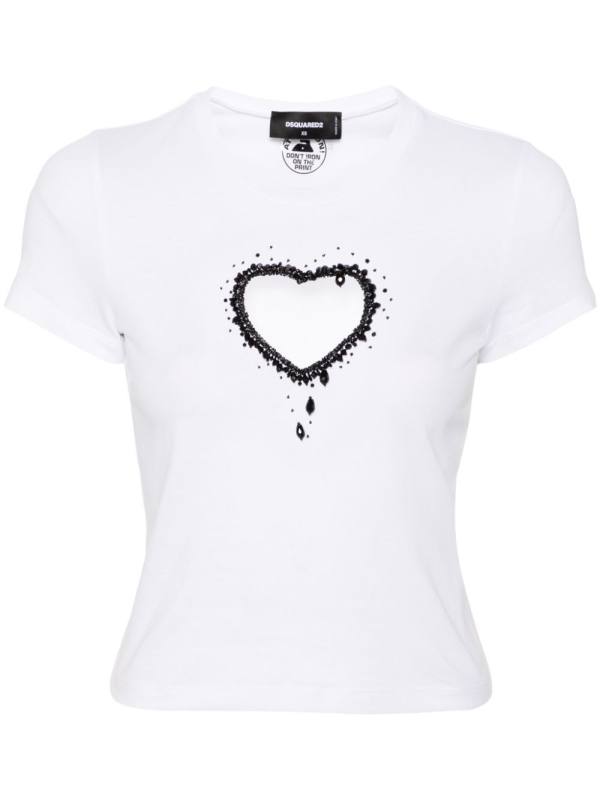 beaded-heart T-shirt