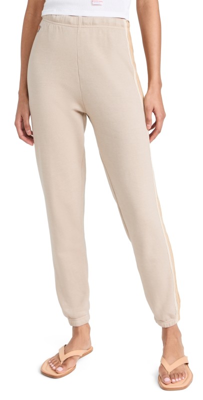 Aviator Nation 5 Stripe Women's Sweatpants Sand/Tan