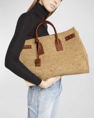 Saint Laurent Sac De Jour Medium Top-Handle Bag in Raffia