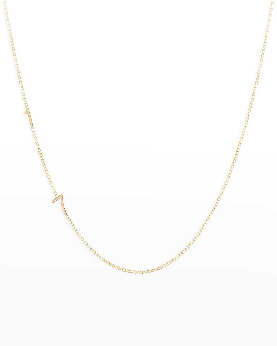 Mini 2-Number Necklace, Yellow Gold