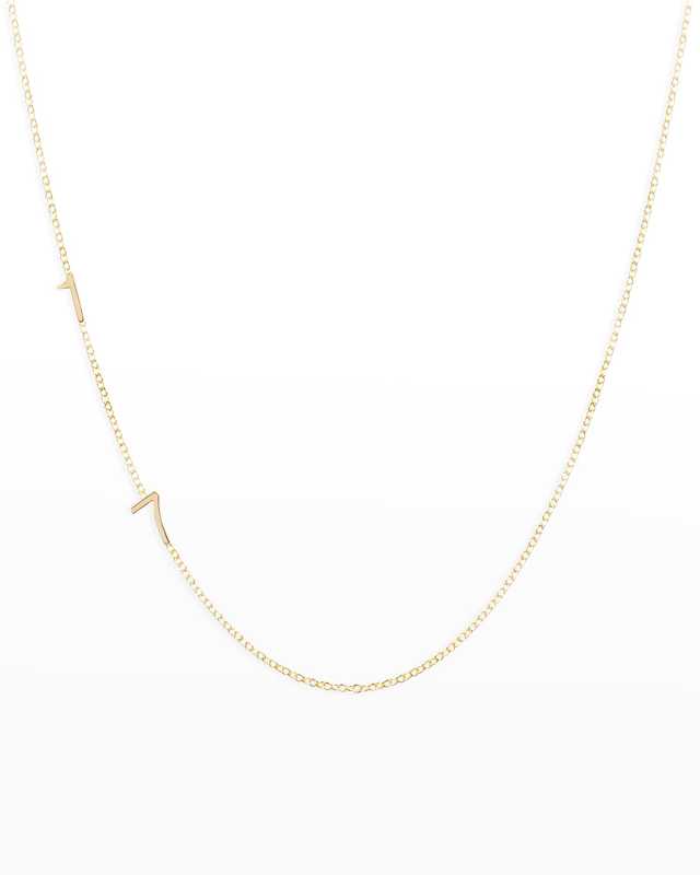 Mini 2-Number Necklace, Yellow Gold
