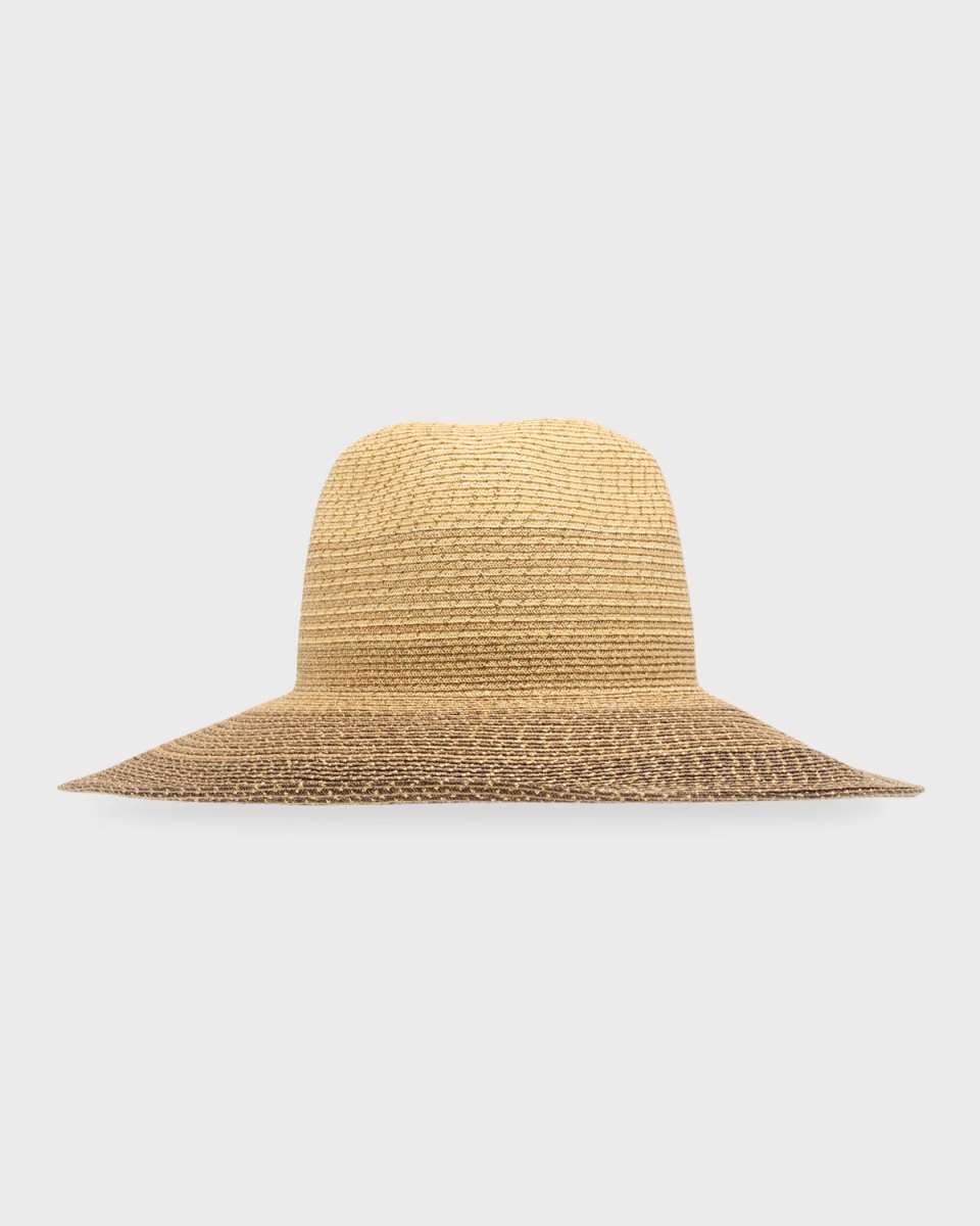 Emmanuelle Metallic Two-Tone Paper Straw Fedora