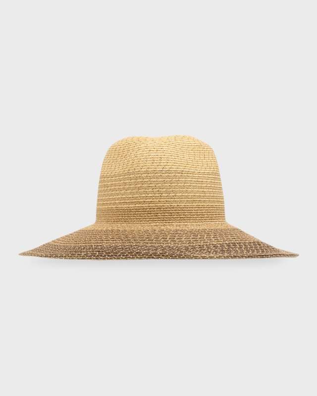 Emmanuelle Metallic Two-Tone Paper Straw Fedora
