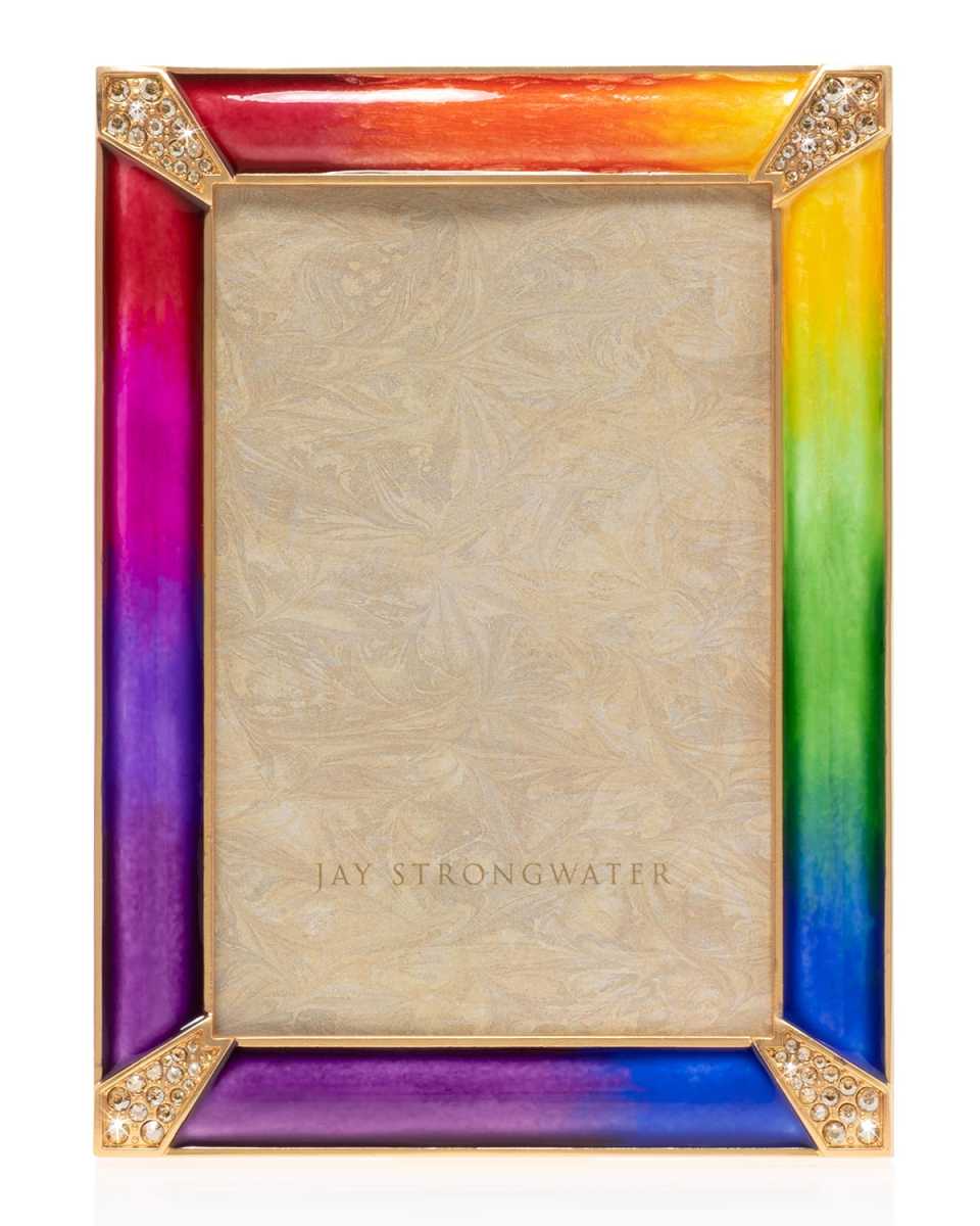 Rainbow Pave Corner Frame, 4" x 6"