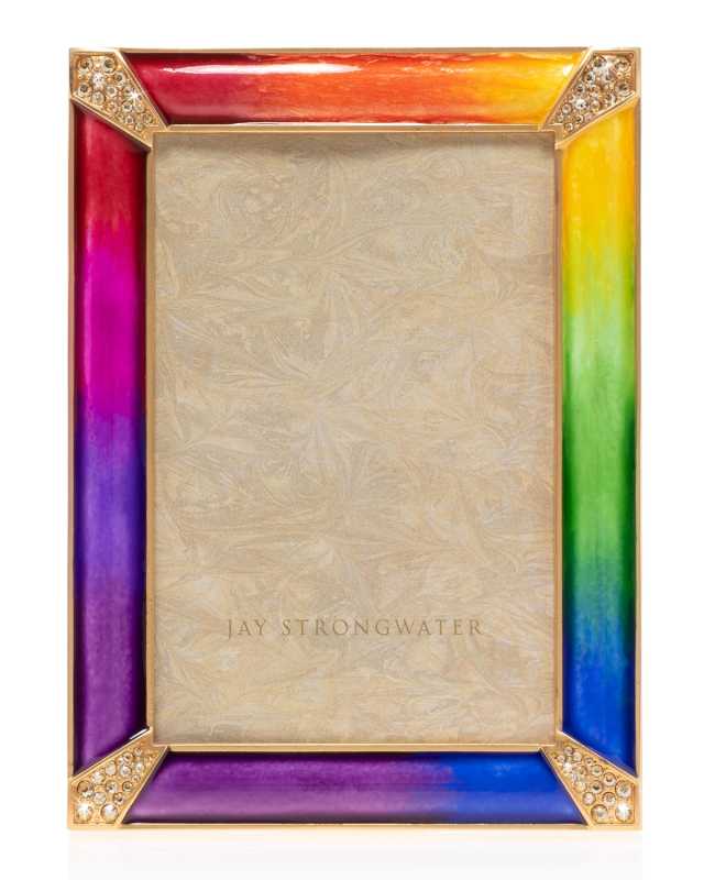 Rainbow Pave Corner Frame, 4" x 6"