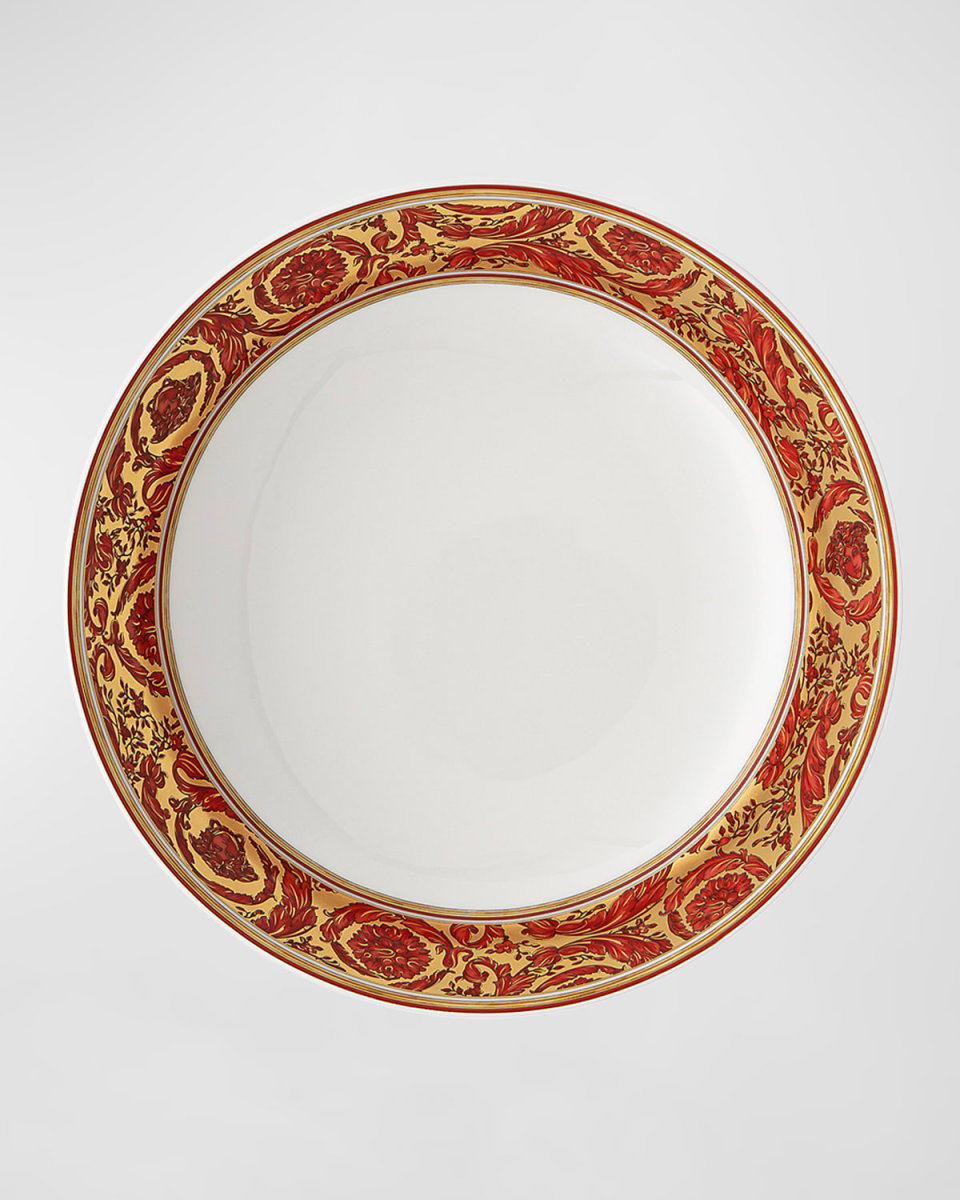 Medusa Garland Red Rimmed Soup Bowl