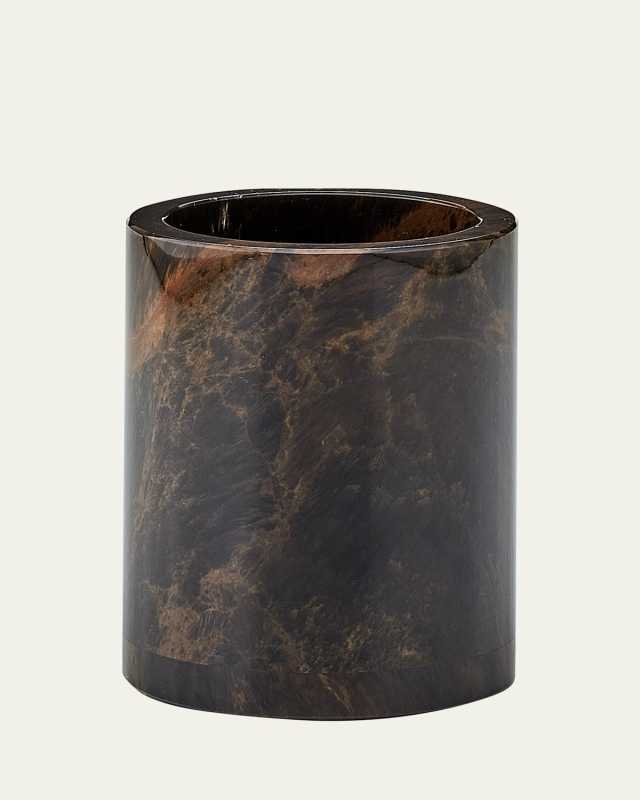 Obsidian Burl Brush Holder
