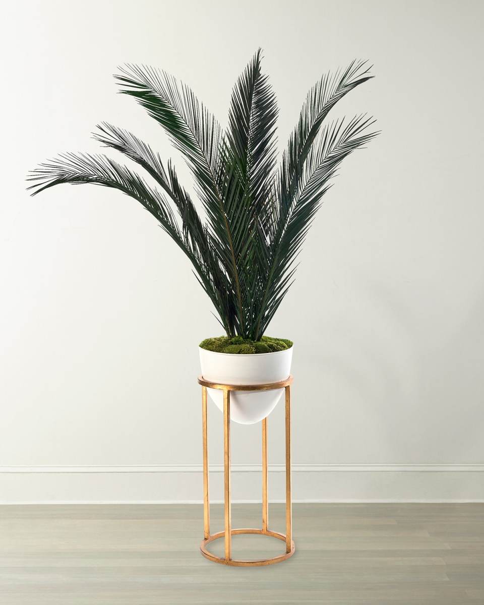 Mid-Century Palms with Metal Stand