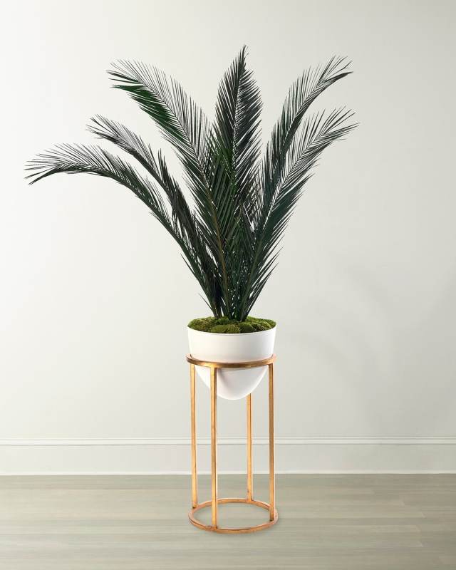 Mid-Century Palms with Metal Stand