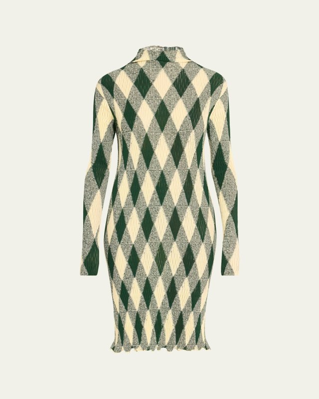 Signature Argyle Rouched Dress