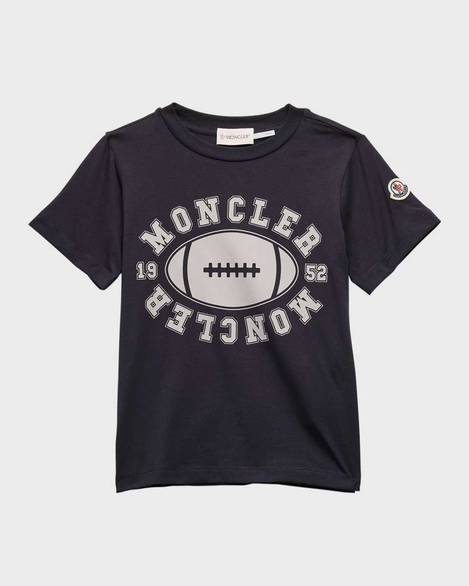 Boy's Football-Inspired Logo-Print T-Shirt, Size 8-