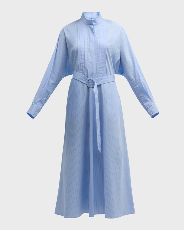 Frances Striped Cotton Midi Shirtdress