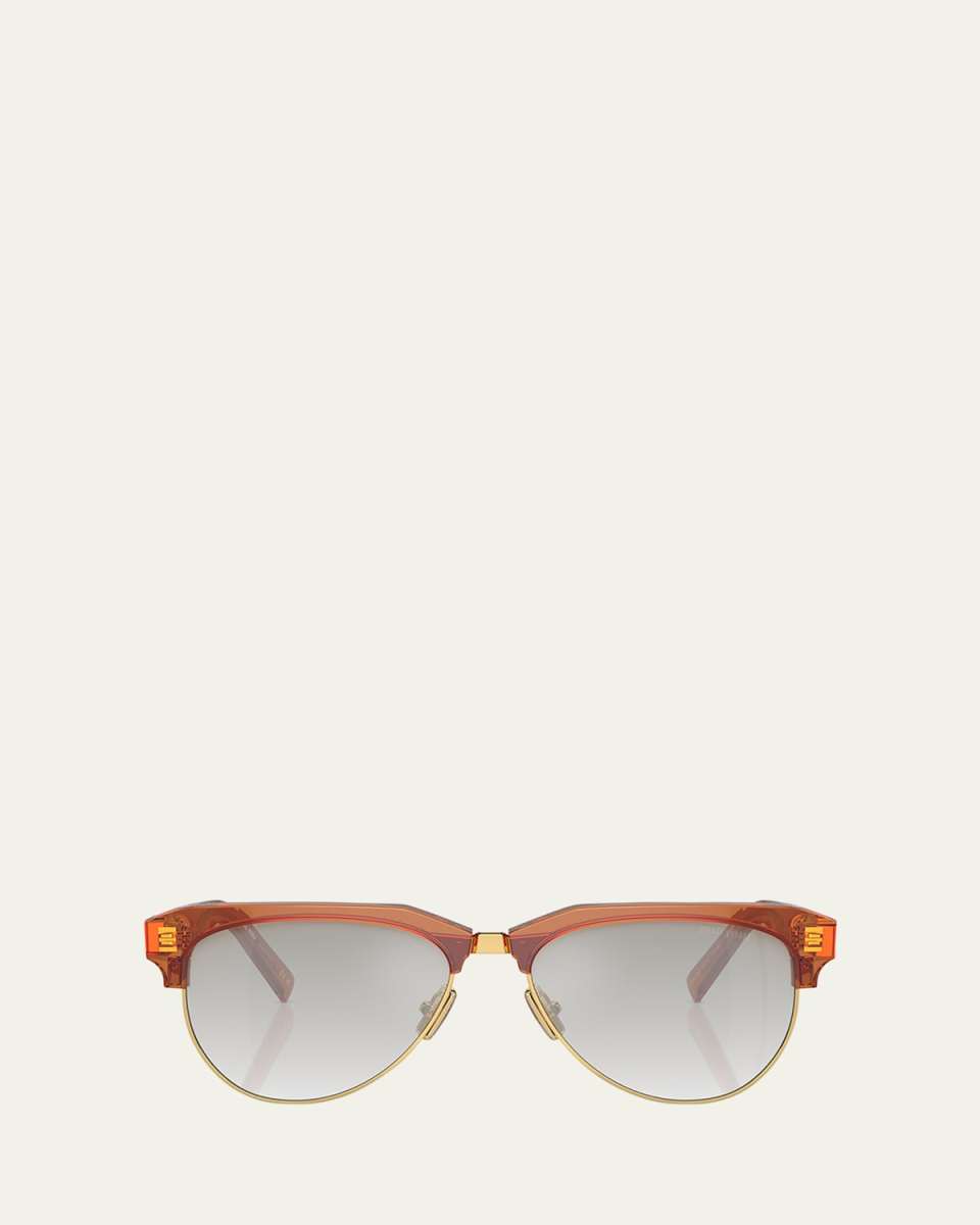 Acetate & Metal Aviator Sunglasses