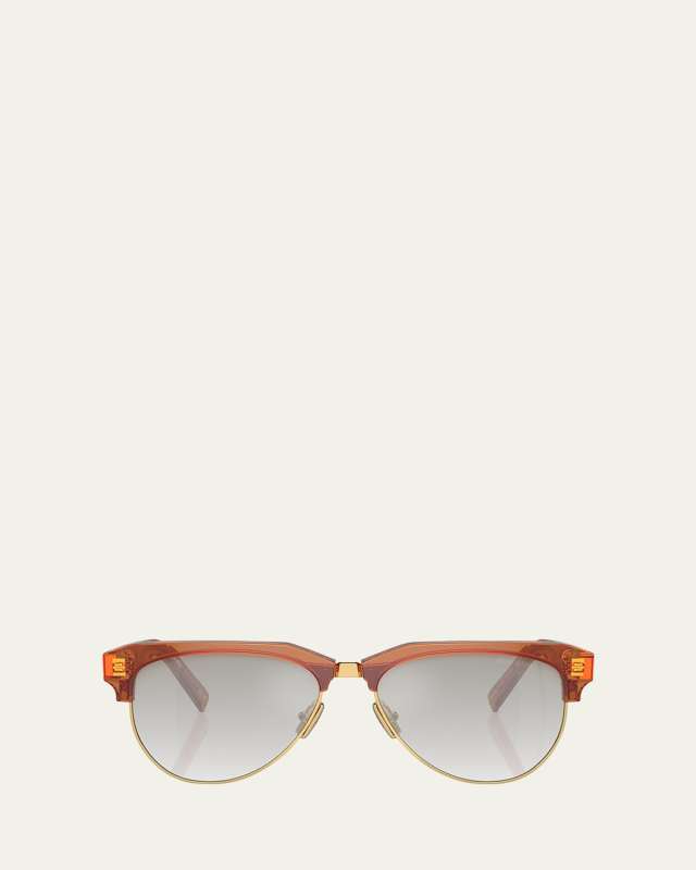 Acetate & Metal Aviator Sunglasses