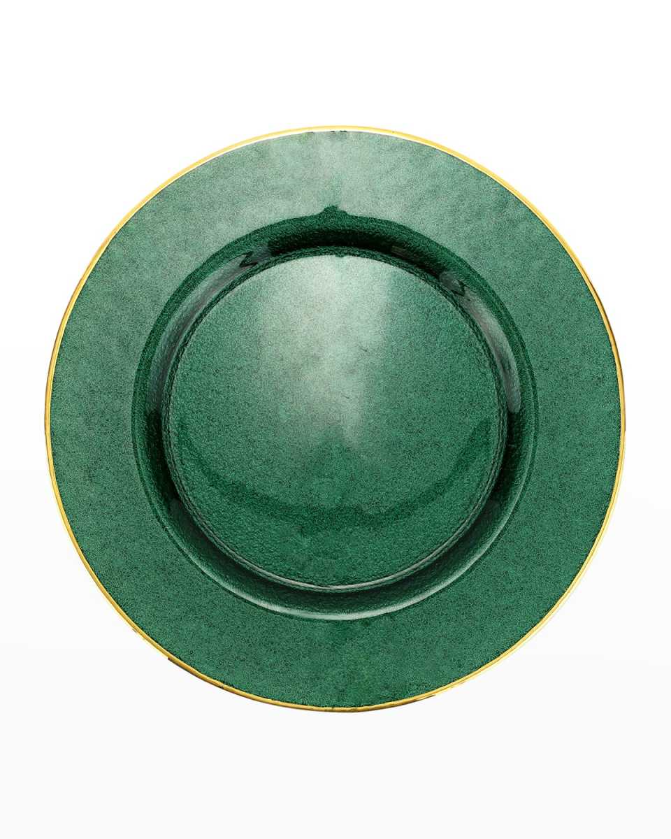 Metallic Glass Emerald Charger Plate