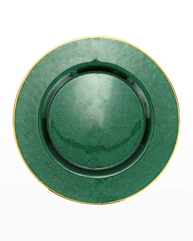 Metallic Glass Emerald Charger Plate
