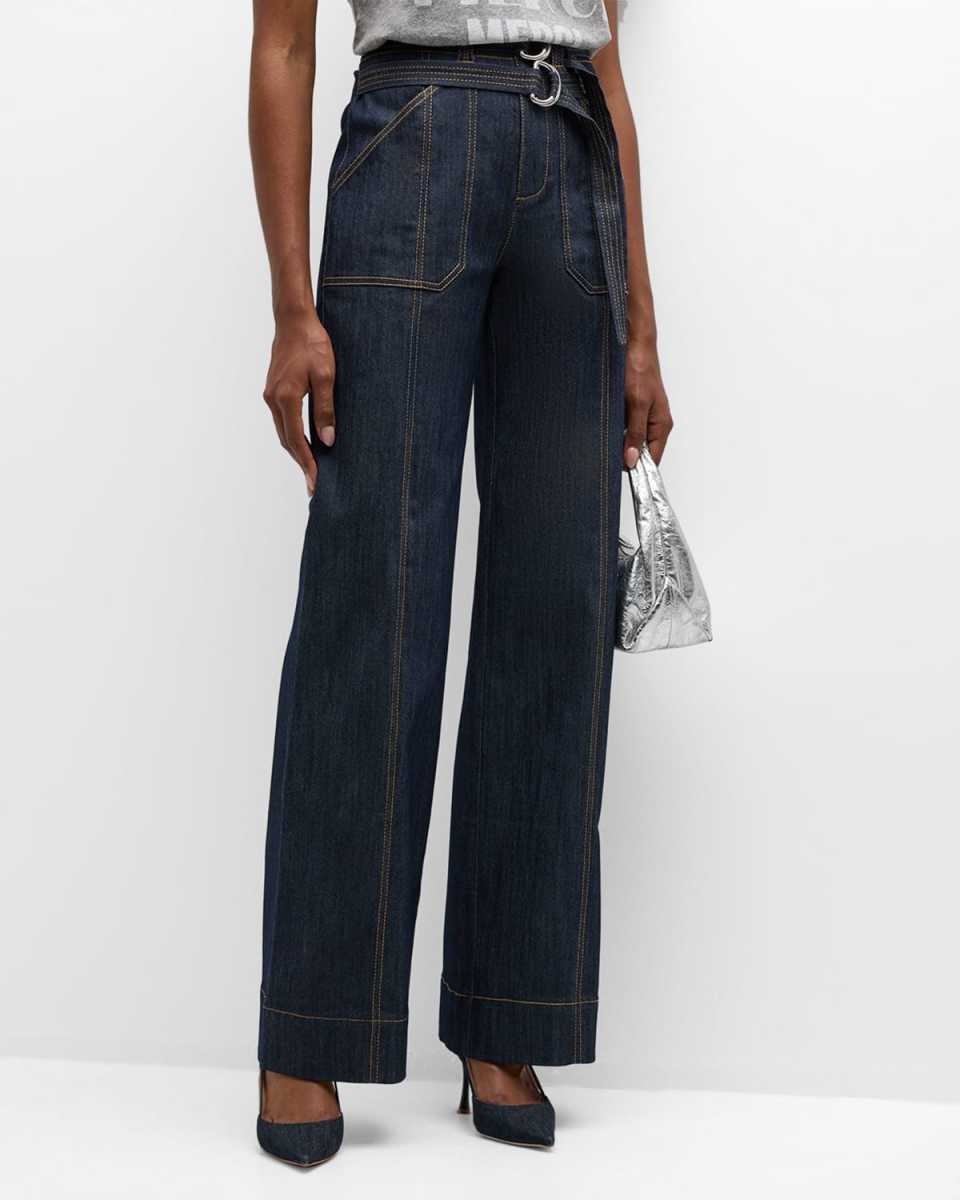 Kenji Belted Wide-Leg Jeans