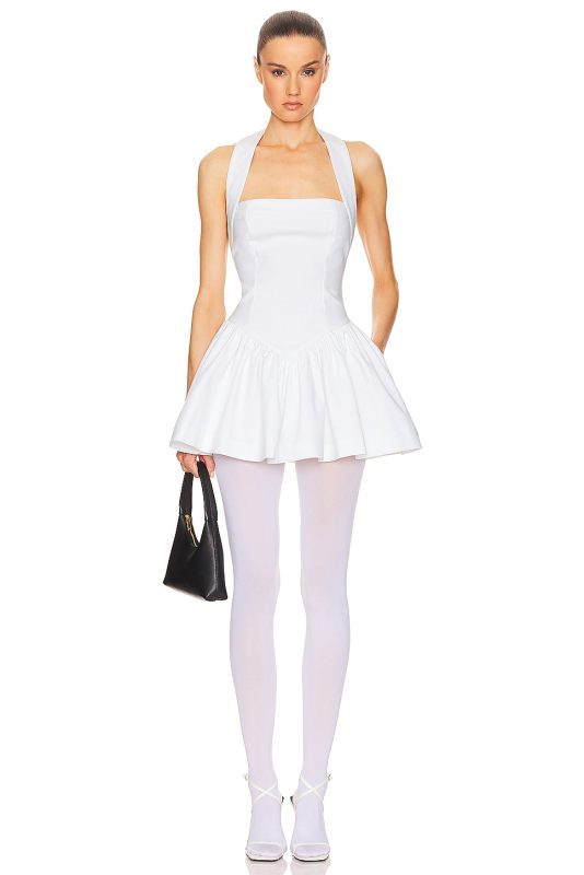 HELSA Faille Halter Mini Dress