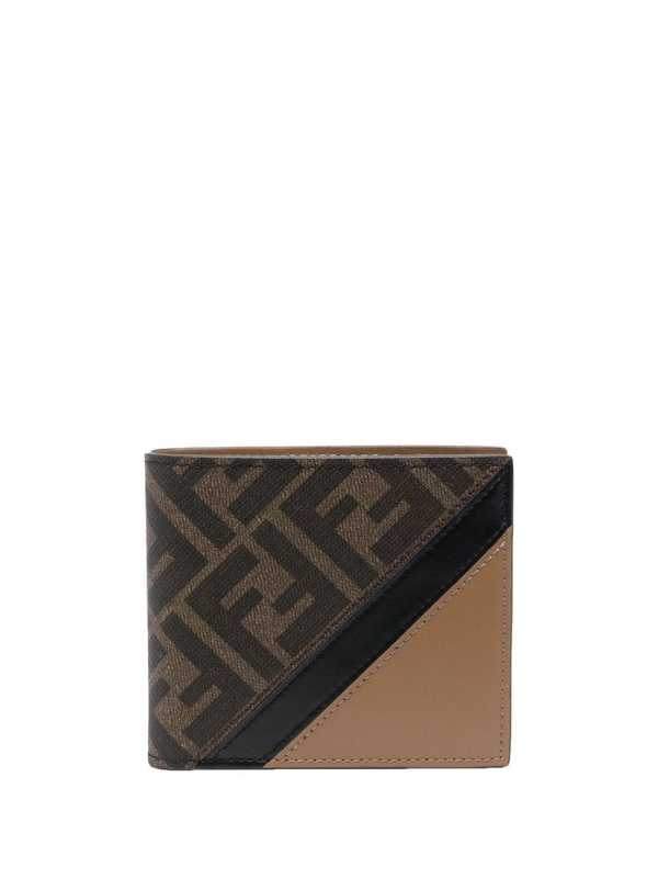 monogram-print bi-fold wallet